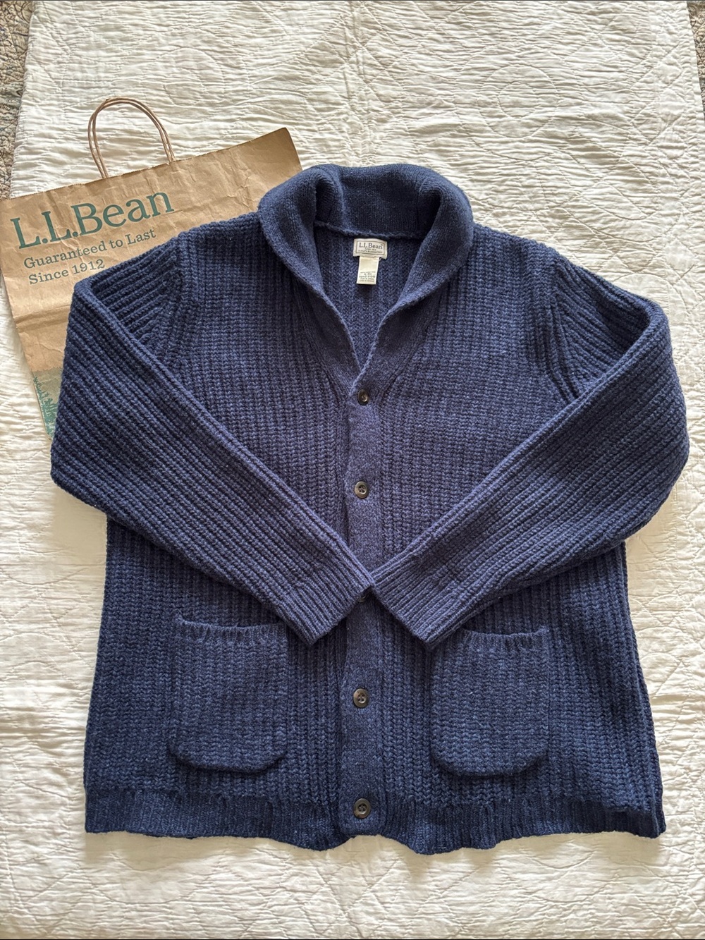 LL Bean Classic Ragg Lambswool Cardigan
